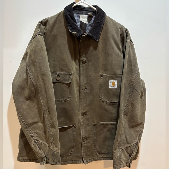 Carhartt Other - Carhartt Men's MOS Jacket with Black Collar Vintage Chore Coat MOS 90s